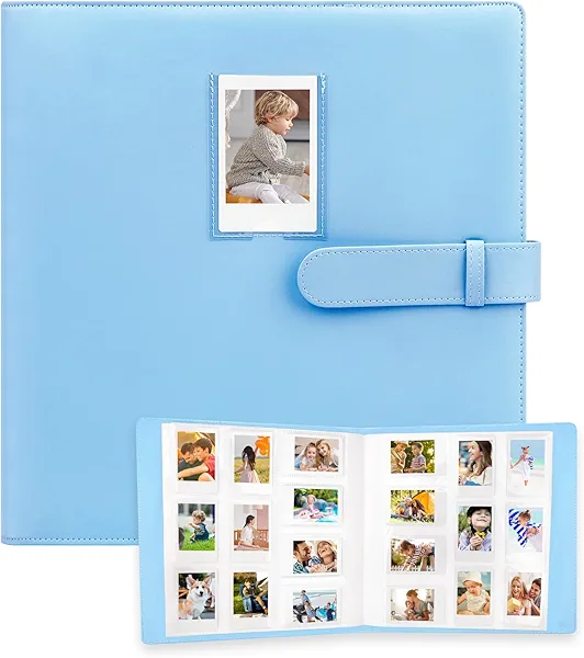 640 Pockets Photo Album for Fujifilm Instax Mini 12 11 9 99 8+ 8 40 EVO LiPlay Instant Camera, Polaroid Snap/PIC-300/Z2300/ SocialMatic Instant Cameras & Zip Instant Printer (Blue)