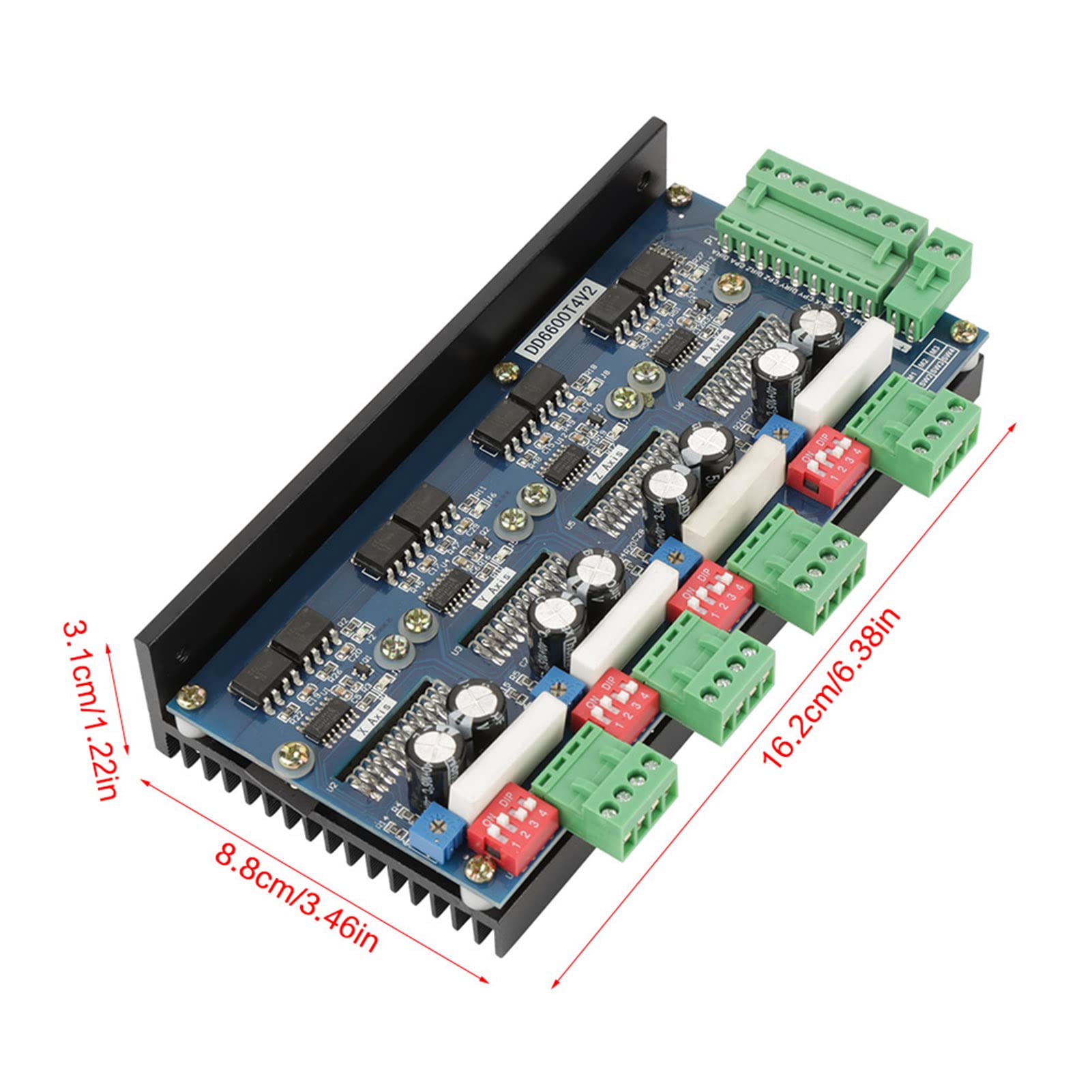 Placa controladora de motor paso a paso TB6600 Controlador CNC de alta potencia 4A con tecnología de picador de corriente constante doble polar para motores paso a paso de 4 ejes