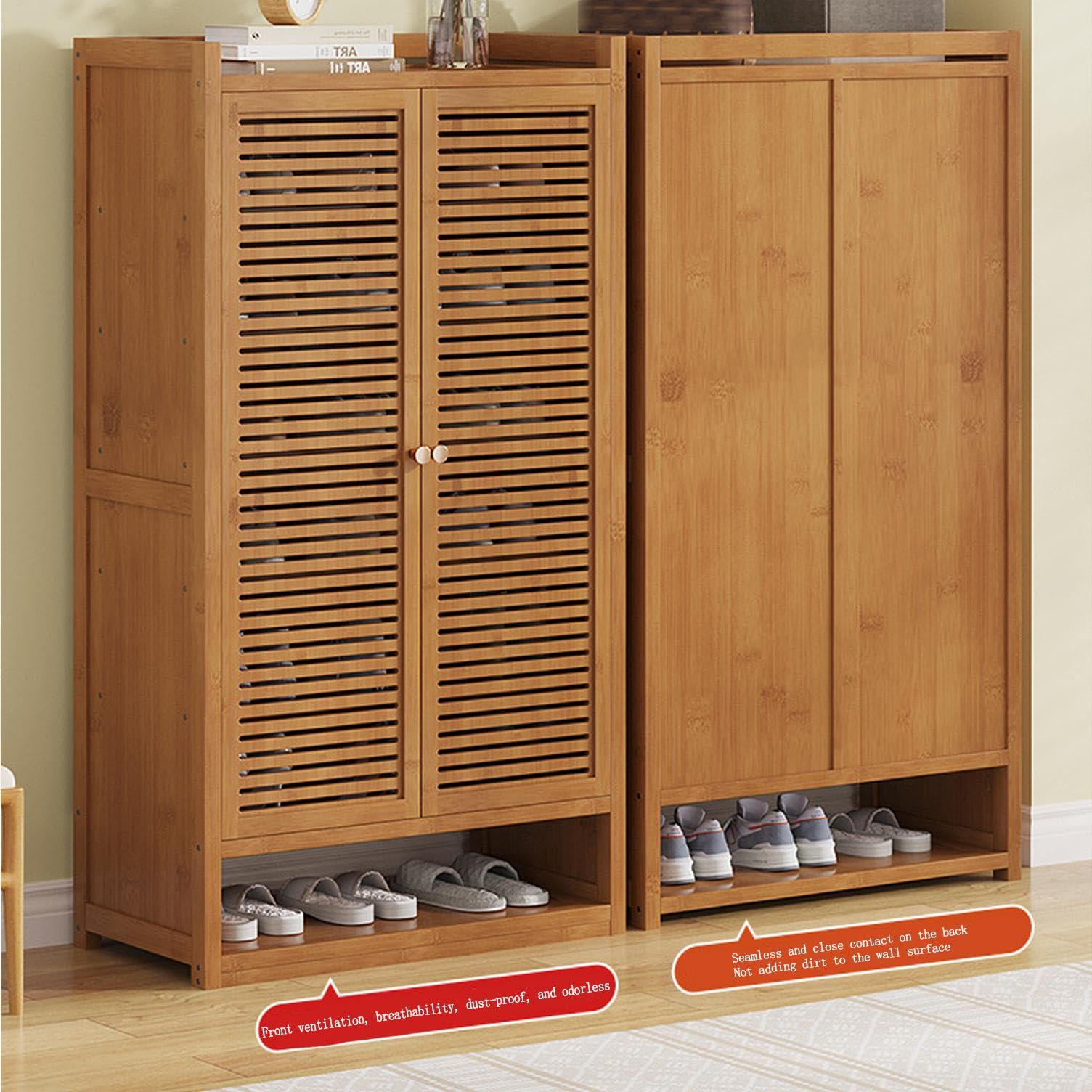 Scarpiera moderna in legno a 7 livelli, porte regolabili a cremagliera e pannello, elegante soluzione di archiviazione per ingresso e corridoio, organizer indipendente salvaspazio per scarpe