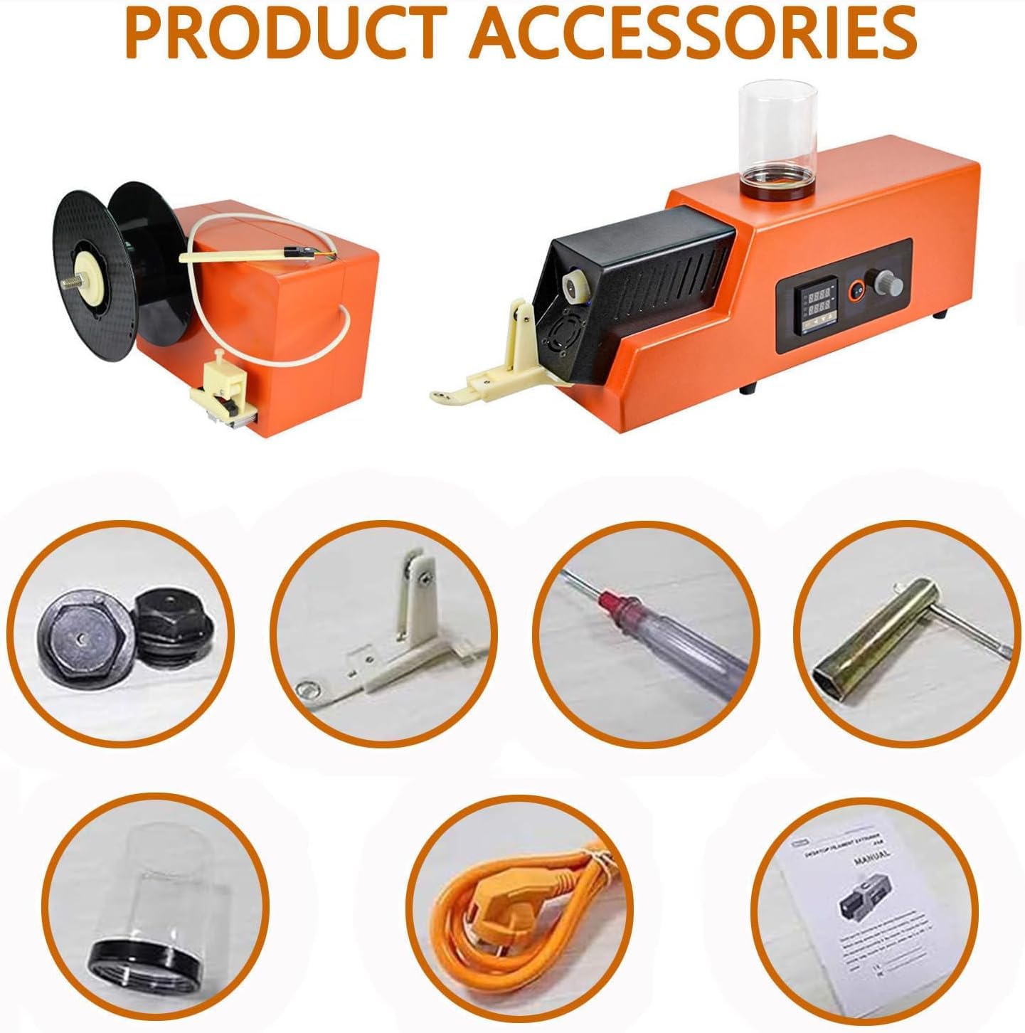 3D-Drucker-Filament-Extruder und Recycler, recycelter PET-Filamenthersteller mit 2 Extrusionsformen, einstellbare Geschwindigkeit 300-650 mm/min, kompatibel mit 1,75/3 mm Filament