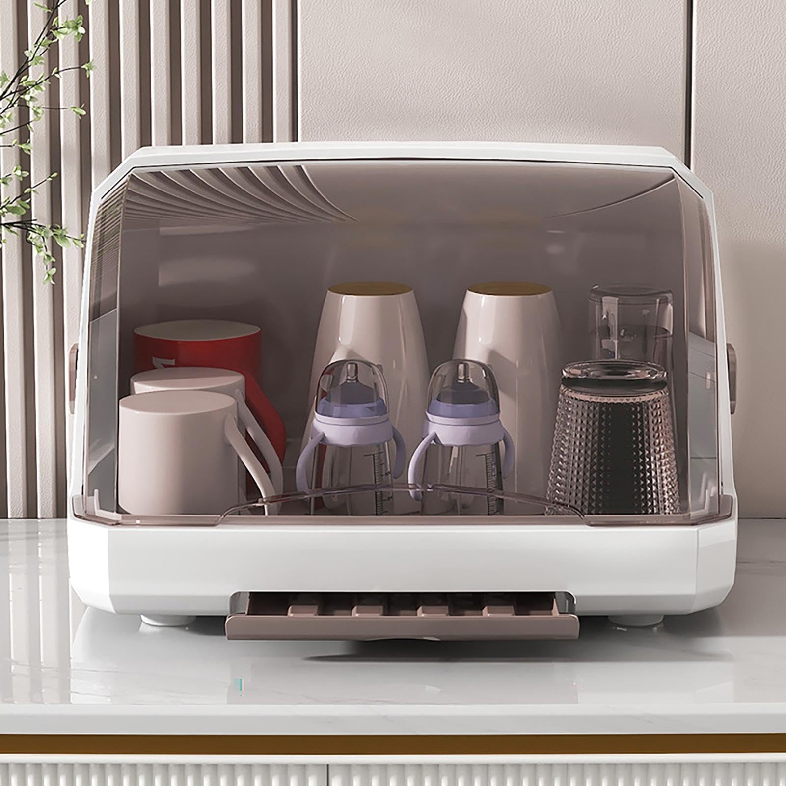 Escurridor de platos para escurridor de botellas de cocina – Nizer – Almacenamiento para biberones, tazas, vasos, teteras, platos de servir – Diseño que ahorra espacio