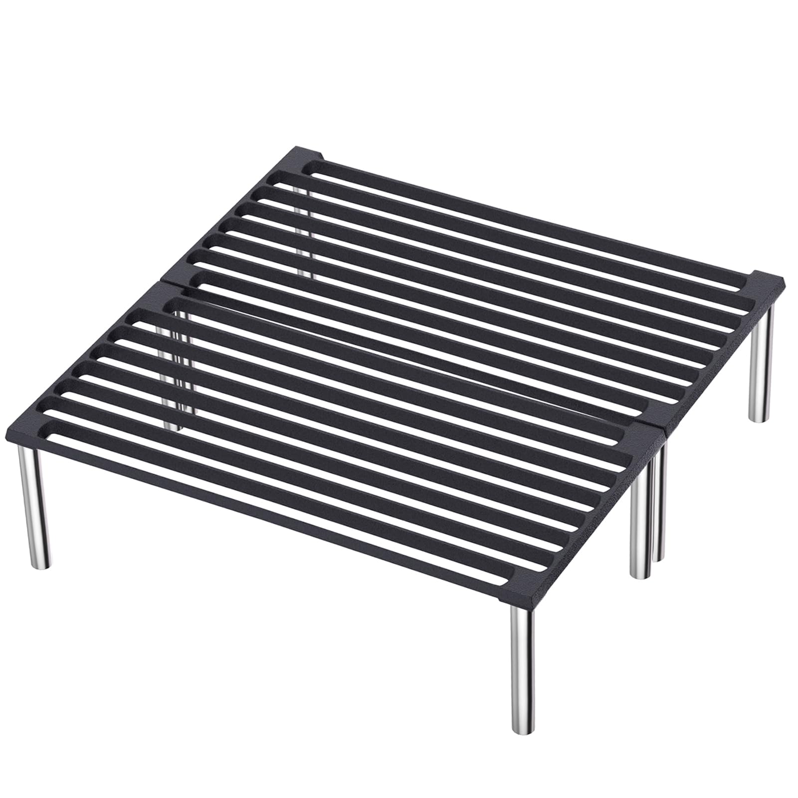 Cast Iron Tuscan Grill - 16"x 16" Heavy-Duty Open Flame Grill for Authentic Italian Cooking, Portable, Durable Cast Iron with Screw-On Legs &