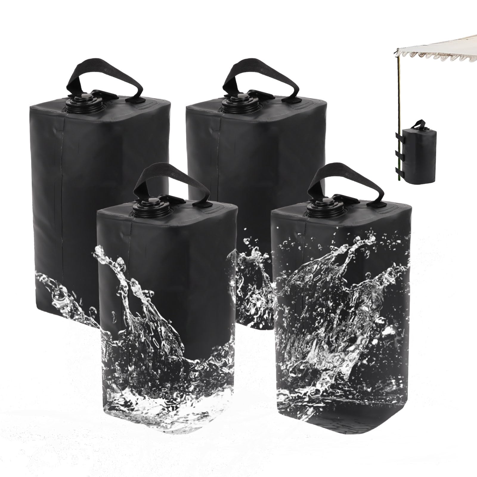 BlyeMichdi 4 Pack Gazebo Water Weight Bags 88 lbs,Portable 10L Windproof Canopy Water Weight Bags,500D PVC Waterbags Weighted Base Set for Outdoor Pop-Up Tents,Canopies, Gazebo, Shelter