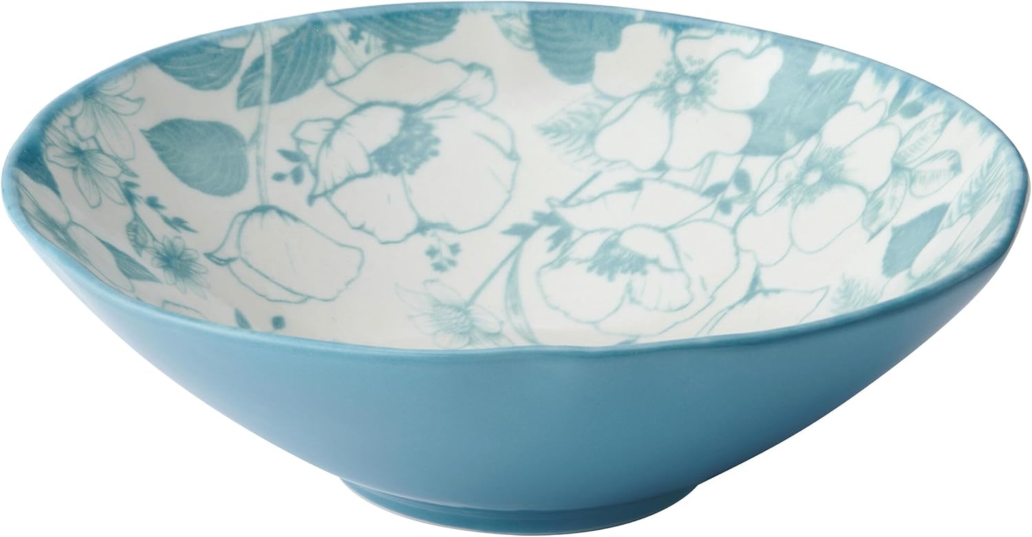 Pfaltzgraff Garden Blossom Floral 12 Piece Plate Bowl Dinnerware Set, Blue - Image 9