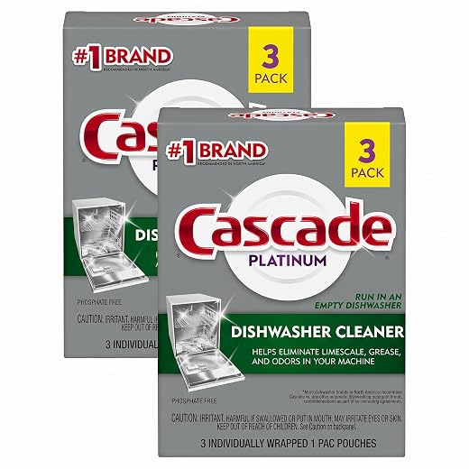 Cascade Platinum Dishwasher Cleaner, 3 count (Pack of 2)