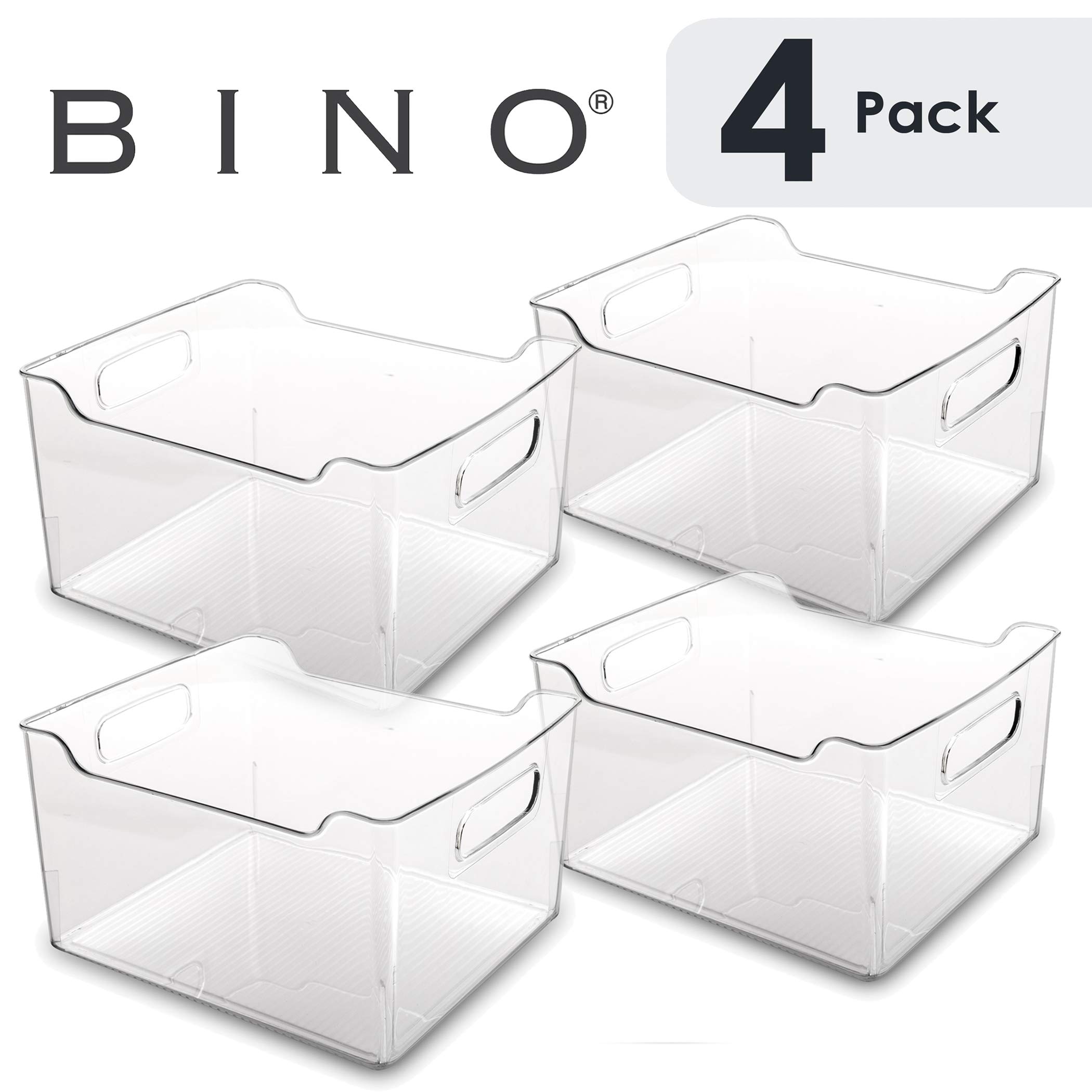 Buy BINO Plastic Storage Bins 4 Pack THE LODGE COLLECTION Clear