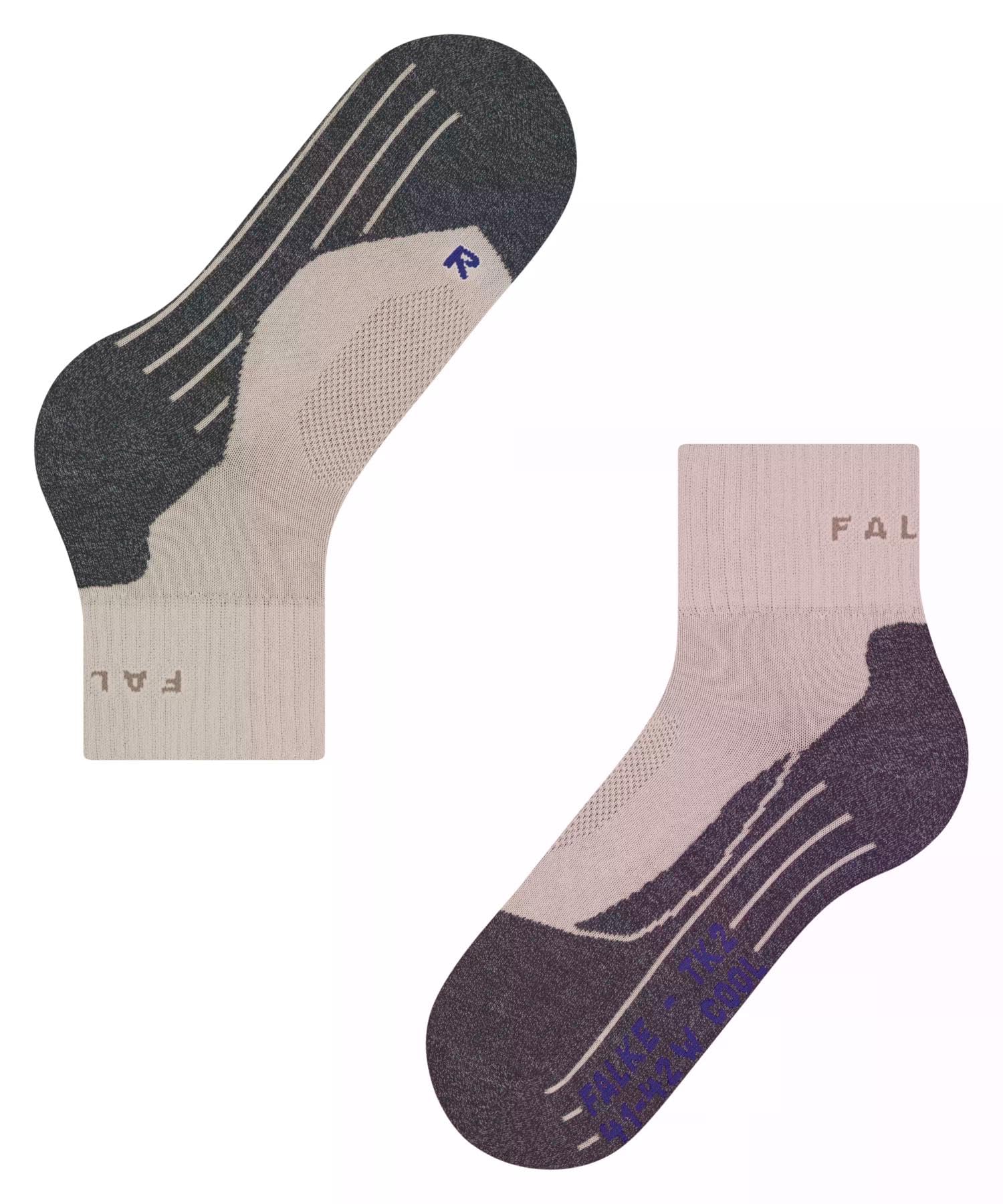 FALKE TK2 Explore Cool Short W Sso respirantes 1 paire, Chaussettes de randonnée Femme, Beige Natural 4200, 37-38