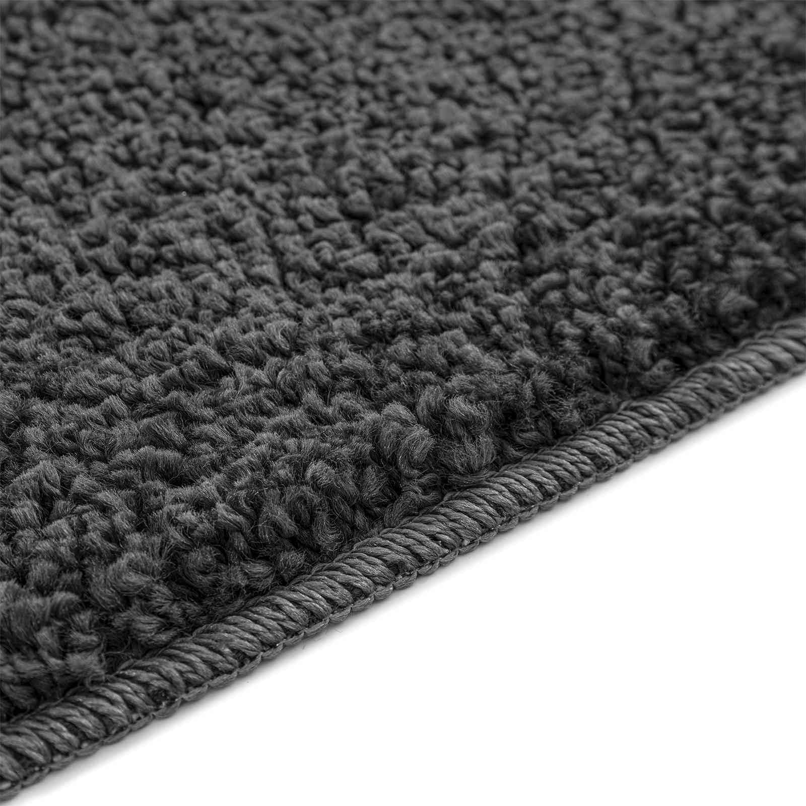 Lot de 3 tapis de bain antidérapants en polypropylène Gris foncé