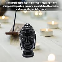 Vista 7 de Amazing Gemstone Black Obsidian Crystal Buddha Head Statue for Zen - Buddah Decor Statue Figurine for Meditation - Adornos Decoraciones Para Salas