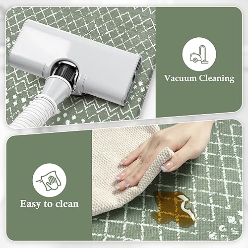 Vista 349 de KIMODE - Juego de 2 tapetes de cocina bohemios, antifatiga, antideslizantes, impermeables, ergonómicos, acolchados, cómodos, para lavandería, Caqui