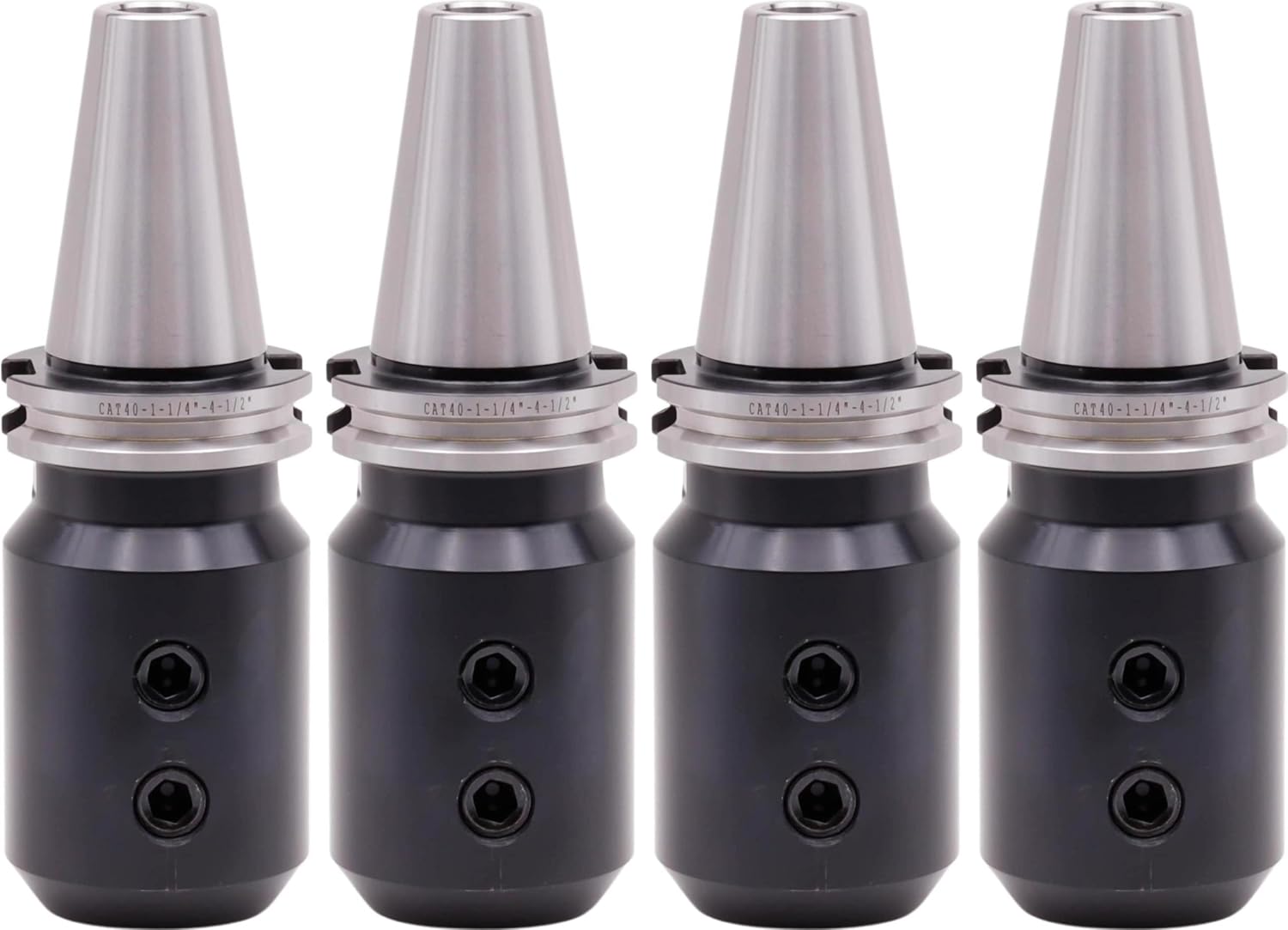 4 pcs CAT 40 Taper End Mill Holders, for 1 1/4 Shank Diameter, 4 1/4 Projection