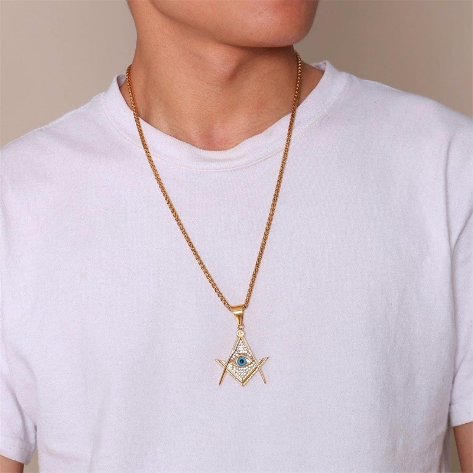 Illuminati-Halskette „Allsehendes Auge“ – Unisex-Anhänger Aus Metall, Okkultes Amulett & Schutz-Talisman