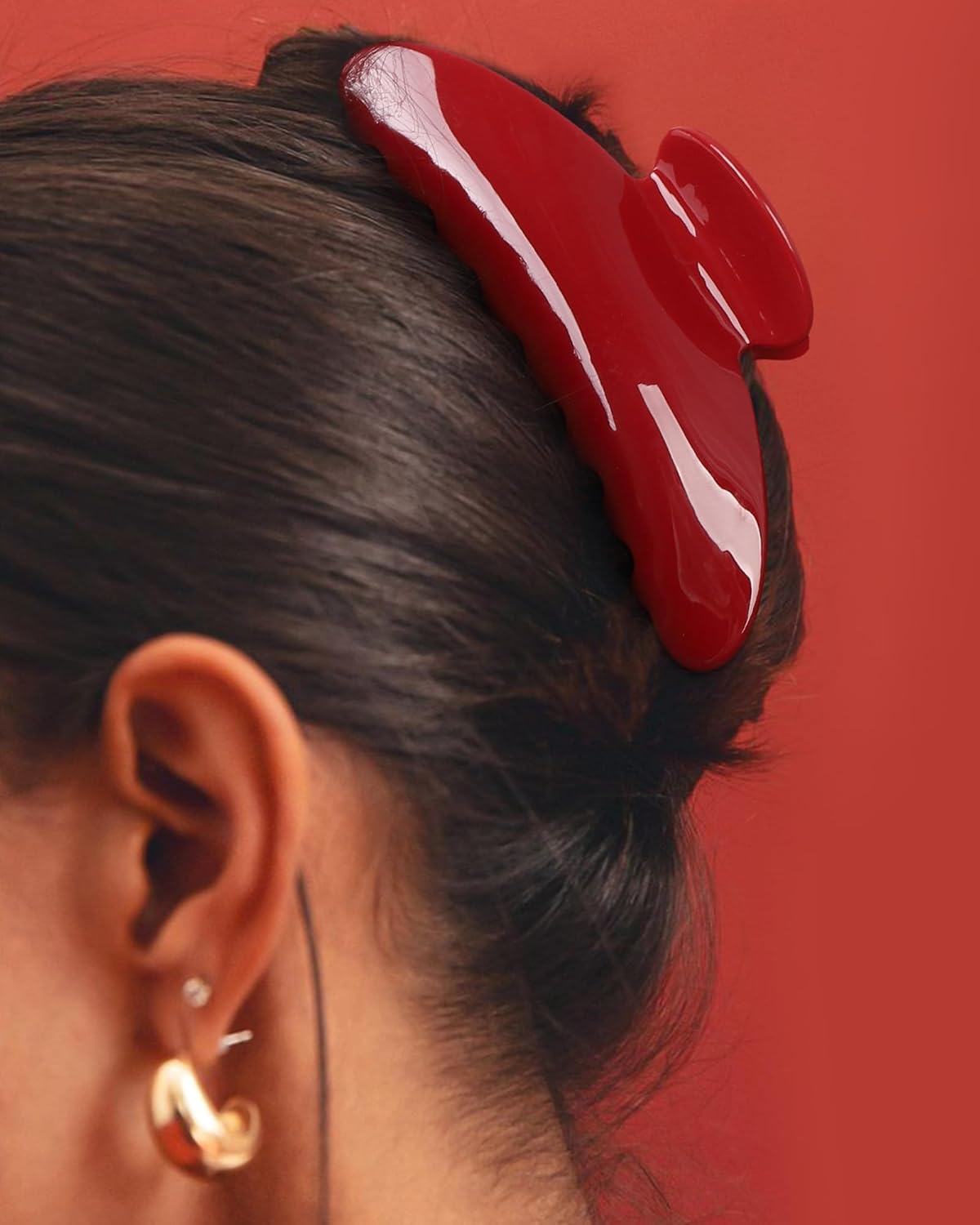 HAIMEIKANG Large Acetate 4 Inch Hair Claw Clip for Women - French Style Hair Claws for Thick Hair with Non-Slip Teeth, Hair Accessories for Updos, Buns & Ponytails - Image 2