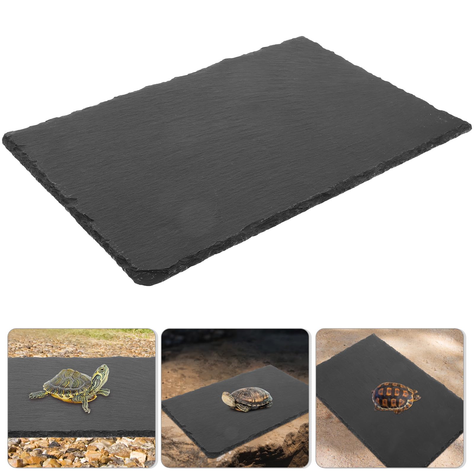 BESTonZON Sonnenplattform Schildkröte aus Naturstein 20x30cm Aquarium Reptilien Terrarium Zubehör