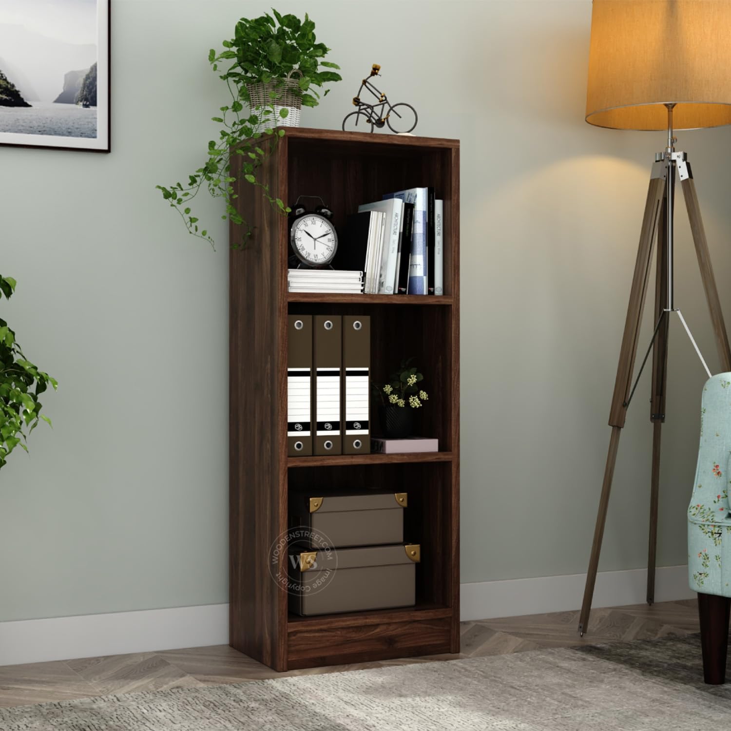 Wooden Street Mint Engineered Wood Open Book Shelf Perfect for