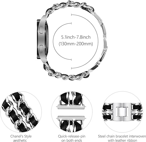 Miniatura 4 de Surace Correa compatible con Samsung Galaxy Watch 7, pulsera de mujer para Galaxy Watch 7FE654 de 1.575 pulgadas, 1.732 pulgadas, Galaxy Watch 6