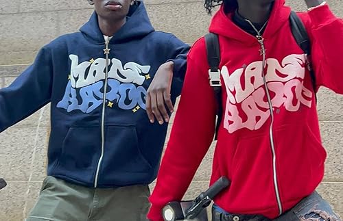 Miniatura 2 de Y2K - Sudadera con capucha para mujeres y hombres, con cremallera, estilo grunge, casual, vintage, de gran tamaño, chaqueta Harajuku