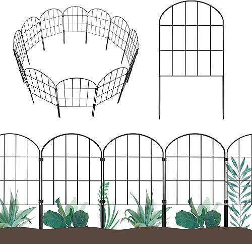 Valla decorativa de jardín sin excavación, paquete de 24, 20 pies de largo x 24 pulgadas de alto, panel de alambre de metal a prueba de óxido, disponible en Yaxa Peru