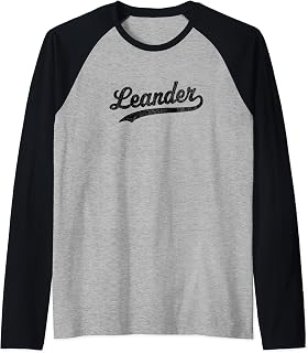 Leander Texas TX Vintage Sports Graphic Raglan Baseball Tee