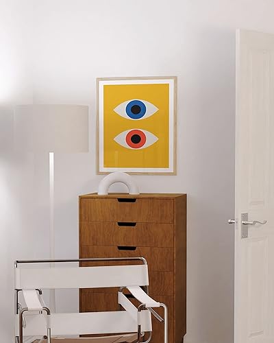 Vista 383 de HAUS AND HUES Evil Eye Decor - Navy Blue Wall Art, Evil Eye Wall Decor, Mykonos Artwork, Evil Eyes Print, Big Eyes Painting Print, Evil Eye Poster