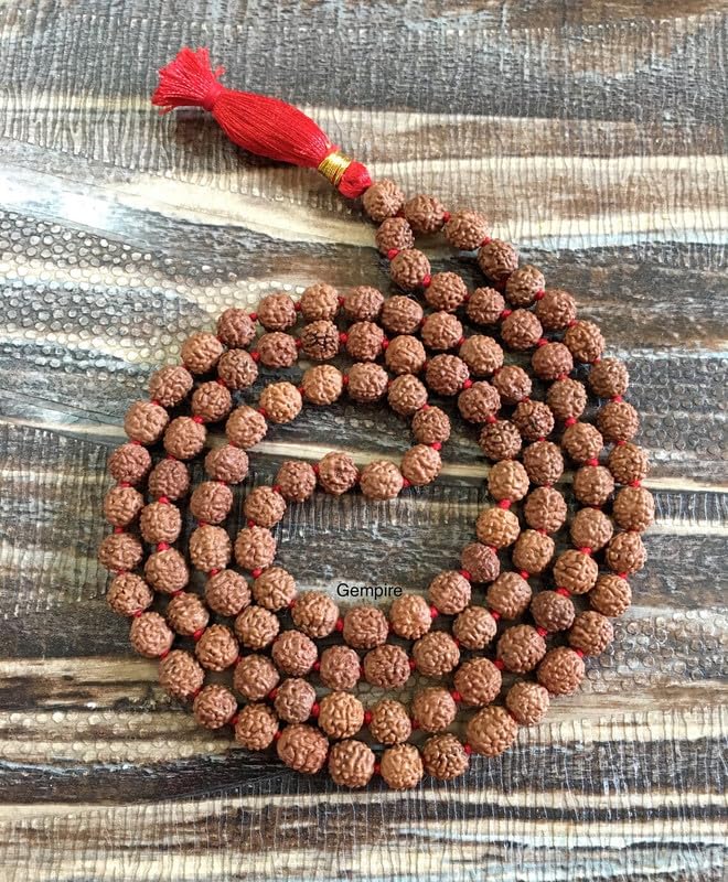 Collier Mala perlé de prière Rudraksha 108 Japa Mala authentique