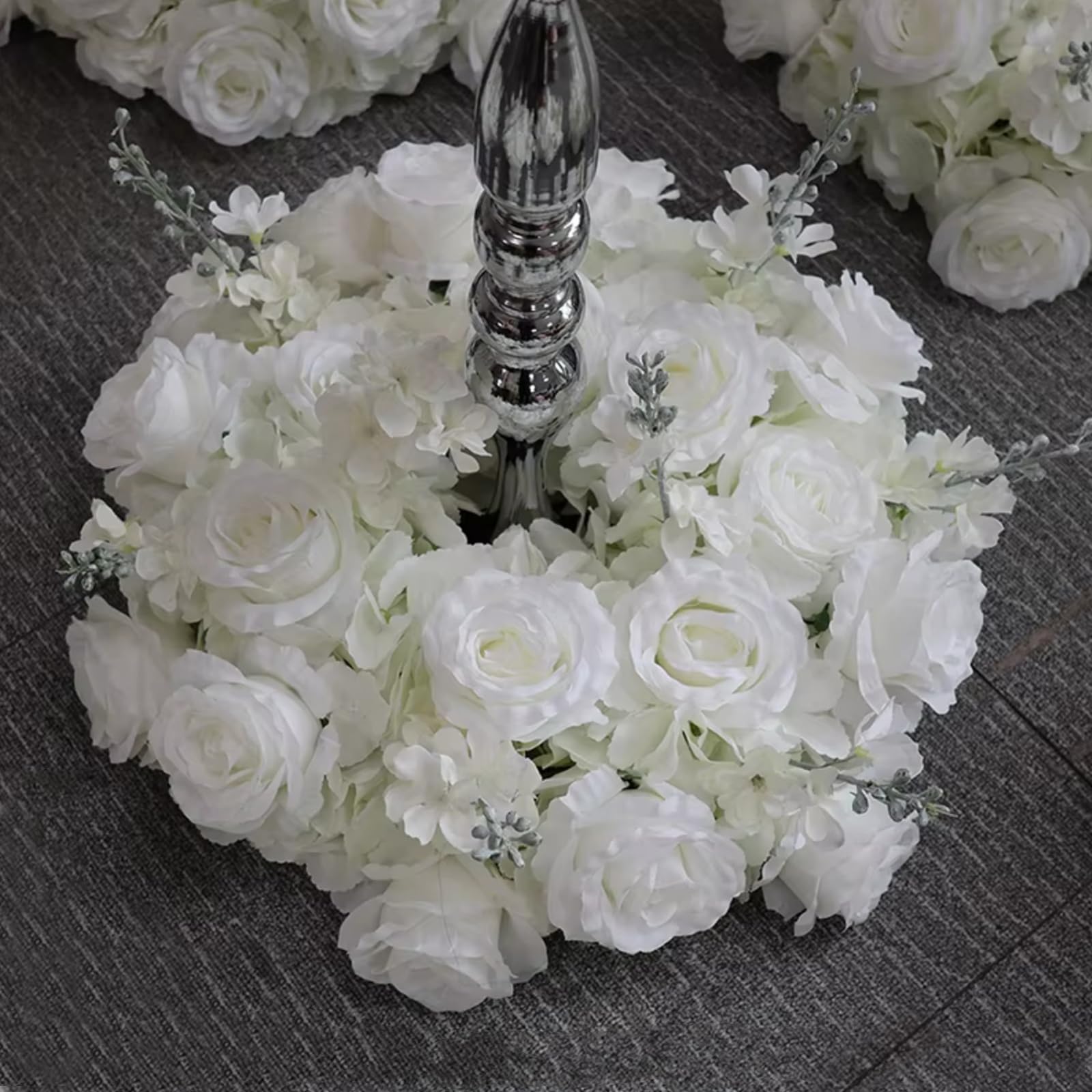 Lucky Flower A2 60Cm Artificial Flowers Wreath, Wedding Decoration Table Frame Decor, Floral Centerpiece Flower Backdrop Arrangement Flower Row (A2)