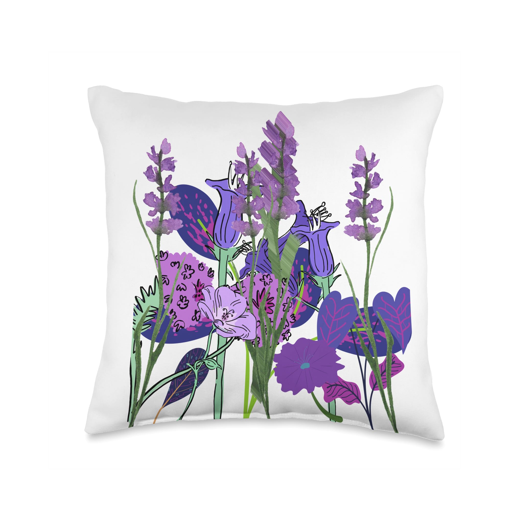 Rocaware Wildflowers Throw Pillow, 16x16, Multicolor