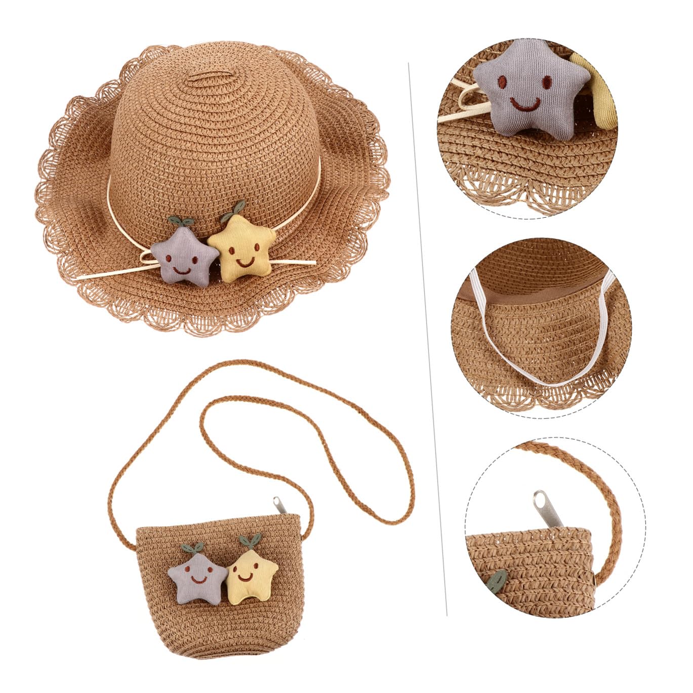 Parasol Sling Bag Shoulder Bag Sombrero de Color Caqui Gorro Bucket Hombro Gorra de Verano al Aire Bolsa de Almacenamiento de Sombrero de Bloque Solar Khaki