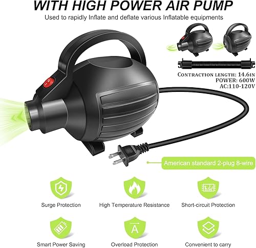 Miniatura 4 de Rodillo de aire para gimnasia, barril de voltereta para espalda, entrenador de flexión para gimnasia, equipo de trampolín inflable con bomba