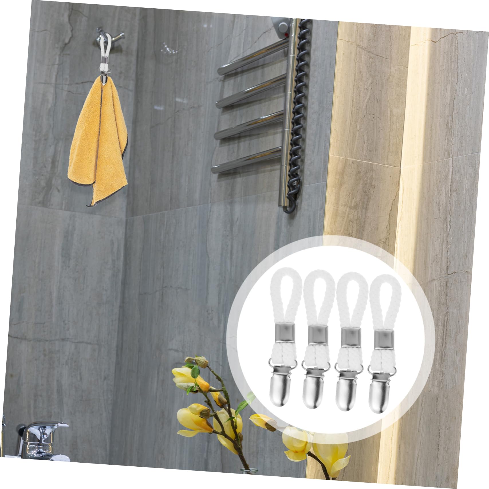 FONDOTIN 1set Towel Clips Hangers Hooks for Towel Holding Versatile Clips for Kitchens Bathrooms and Beaches Strong Gripping Power 4pcs