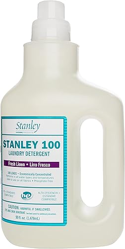 Stanley Home Products Detergente para ropa 100 – Limpiador de tela con aroma de lino fresco, piel y color seguro para lavar ropa de bebé/bebé,