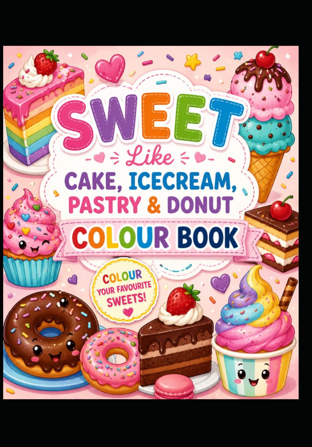 Sweet Treats Coloring Book for Kids: Fun Ice Cream, Cakes, Cupcakes, Donuts, Candy & Dessert Coloring Pages for Boys and Girls Ages 3–8