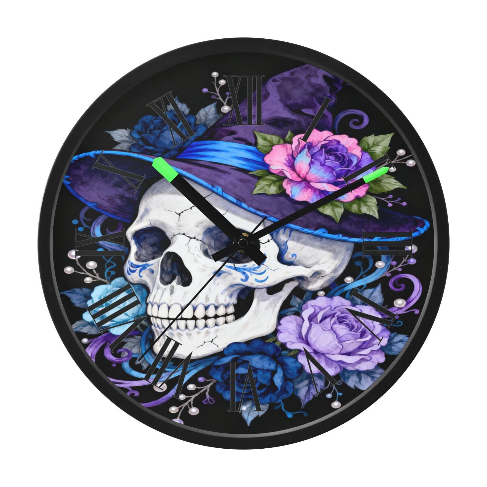 Horloge murale lumineuse rose de 30,5 cm style gothique magicien