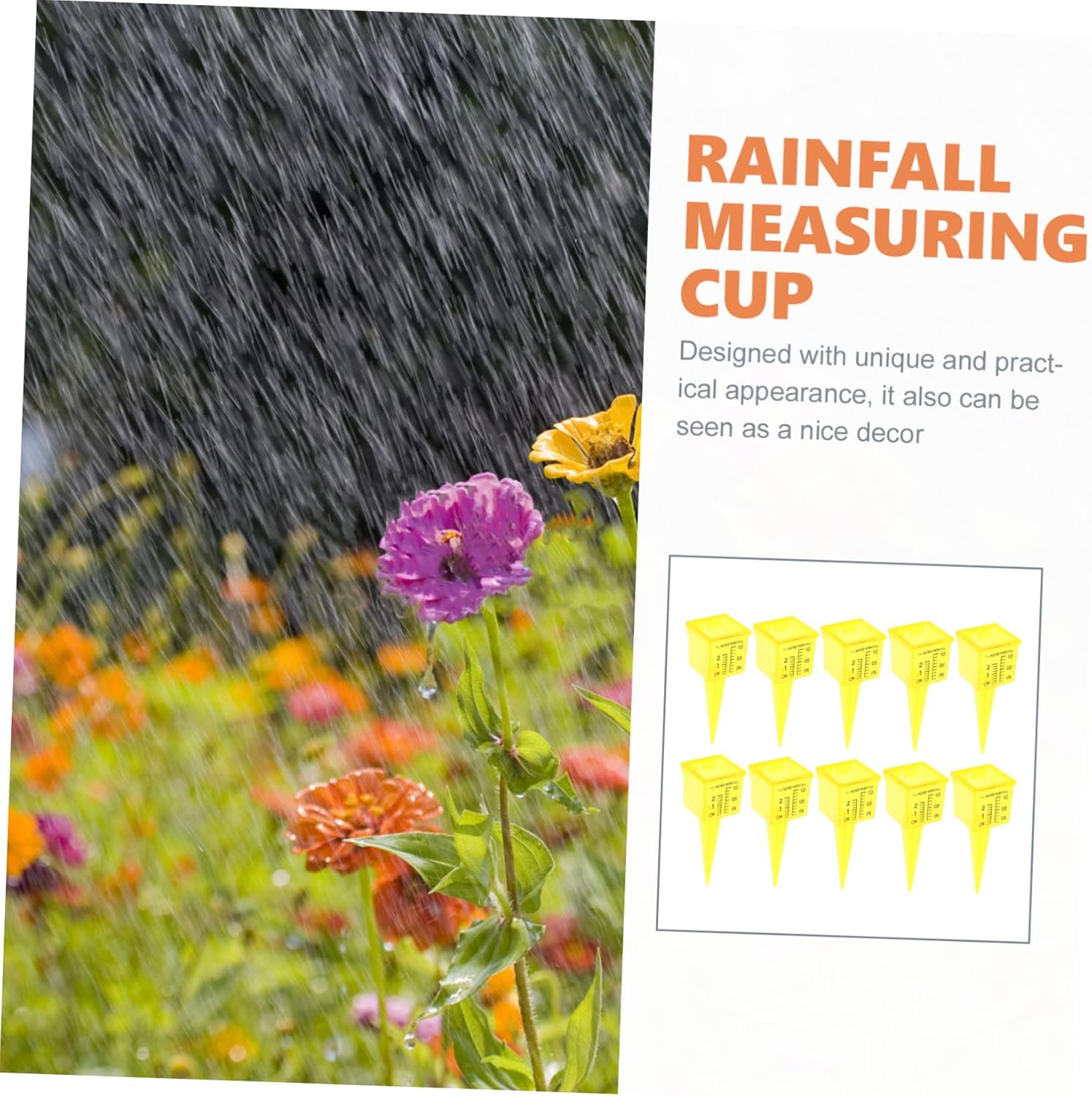 40pcs Outdoor Rain Gauges Accurate Plastic Rainfall Measurement Tool for Lawn Garden Wide Mouth Design for Easy Reading and Use