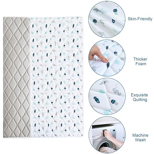 Miniatura 5 de Tapete de juego de espuma prémium para bebés de 47 x 47 pulgadas, tapete de juego para bebés y niños pequeños, tapete grueso de una sola pieza,