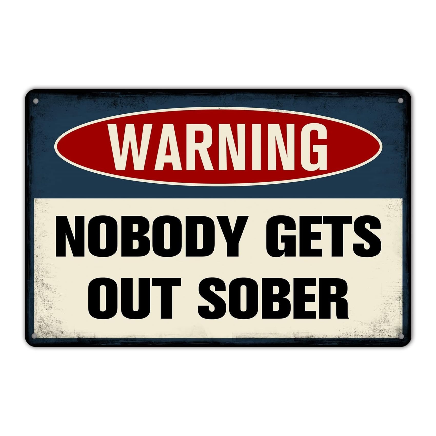 MCQWOMFQAK Funny Bar Sign Vintage Tin Sign with Humorous Saying for Pub Man Cave Club Retro Metal Wall Art Garage Basement Decor 8 X 12 in