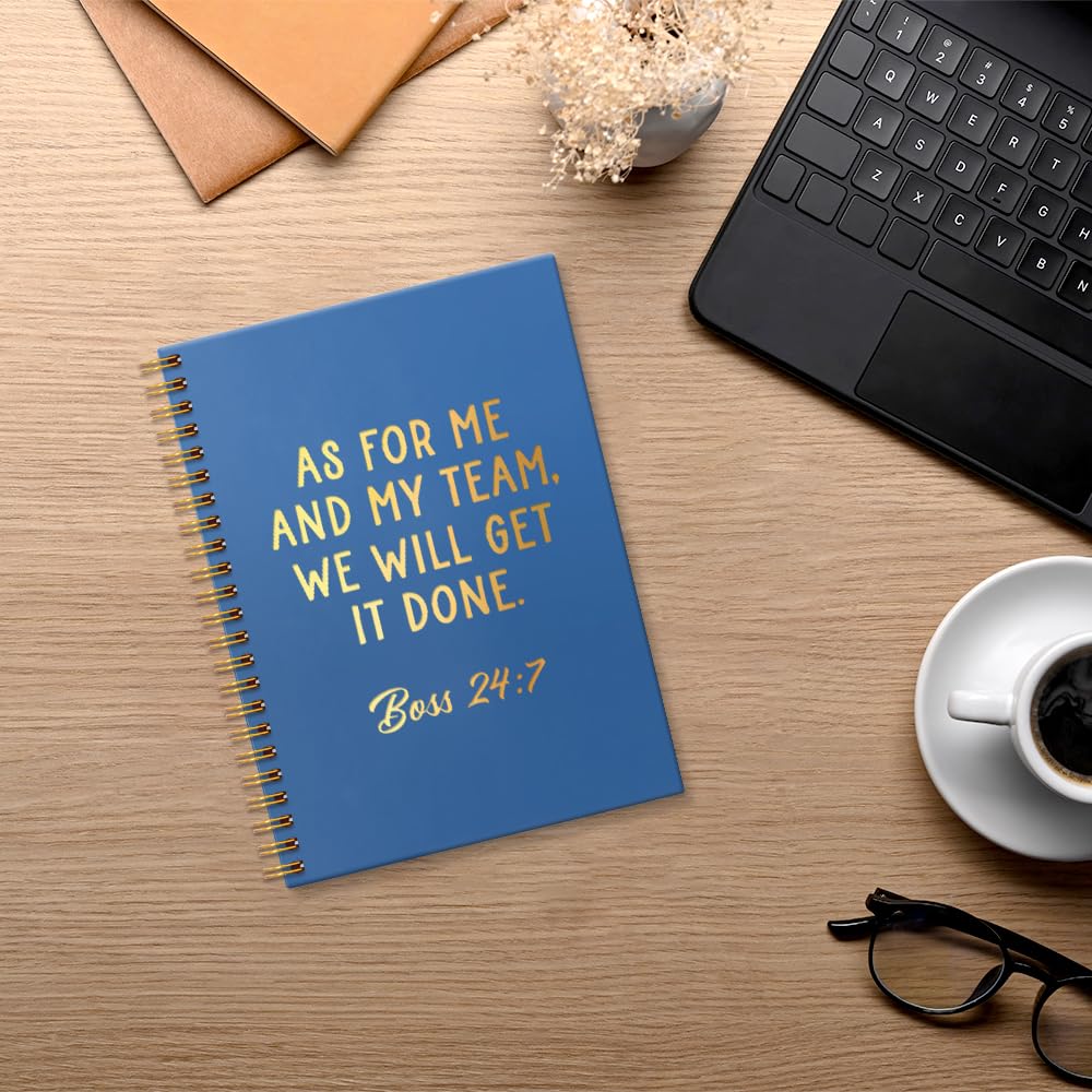 Msticey As For Me And My Team We Will Get It Done 160 pagine bianche blu navy con copertina rigida a spirale, regalo di apprezzamento per donne, manager, supervisore, leader, collega, collega, regalo