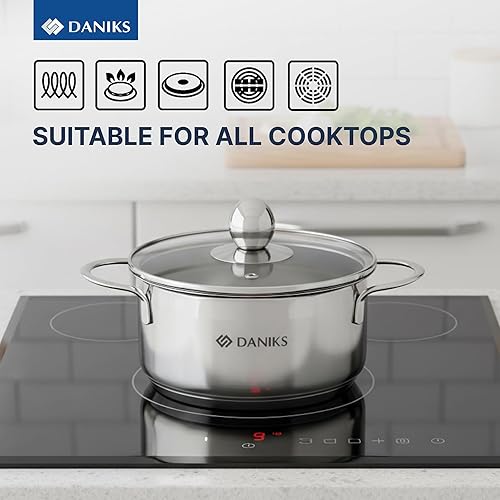 Miniatura 7 de Daniks Mini juego de utensilios de cocina de acero inoxidable, 4 piezas, compatible con inducción, apto para lavavajillas, asas resistentes al