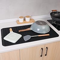 Vista 8 de MicoYang Alfombrilla de silicona para secado de platos para múltiples usos, fácil de limpiar, ecológica, resistente al calor, alfombrilla