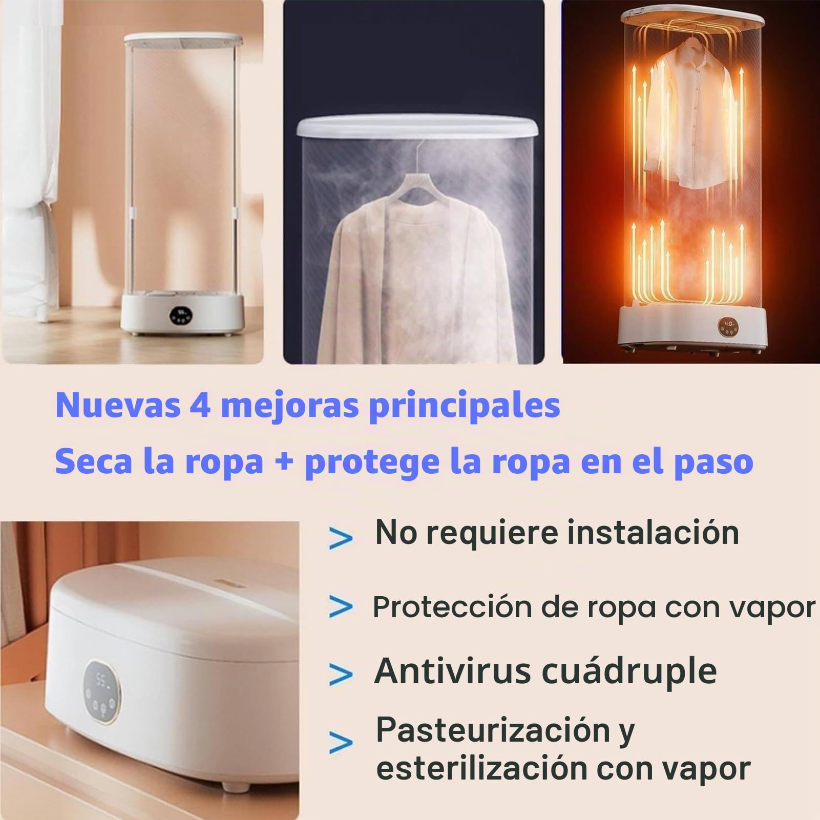 Máquina de planchado a vapor automática Máquina de planchado plegable de secado de 1000 W Temporizador De 240 Minutos Y Temperatura Constante De 360° Rápida y fácil de Usar（Ayuda para planchar）