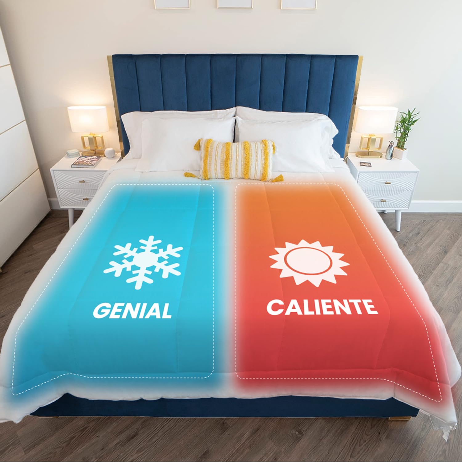 SöMN Funda Nórdica Zona Duo para Parejas Kömforte | Hipoalergénico | Edredón Alternativa para Dejar a Todos Comodos | Lavable en la Lavadora | Dos Temperaturas | (Blanco, Rey Europeo)