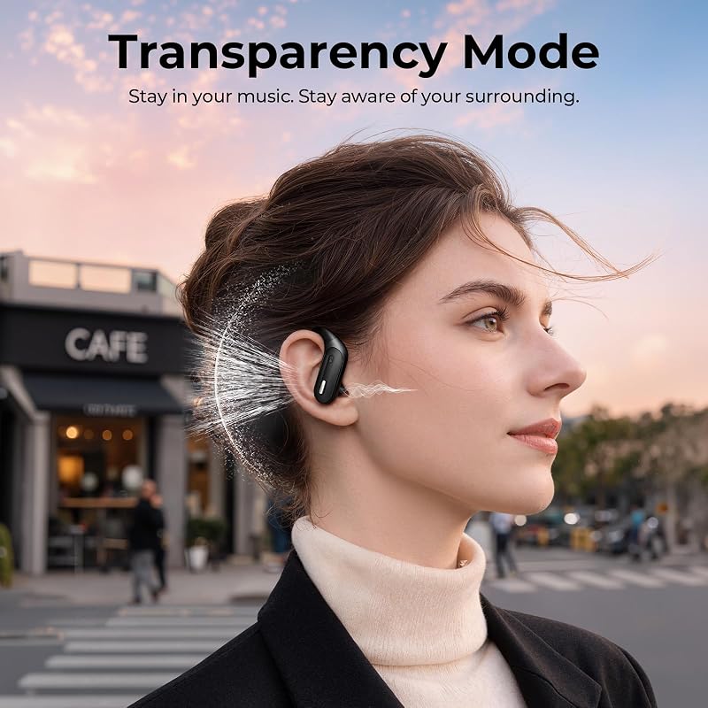 GNMN Active Noise Cancelling Ear Buds Wireless Earbuds Bluetooth 5.3 Headphones 90H Playtime Power Display Case Hi-Fi Stereo Bass Over-Ear Earphones with Waterproof ANC Transparency for Gym/Workout image 4