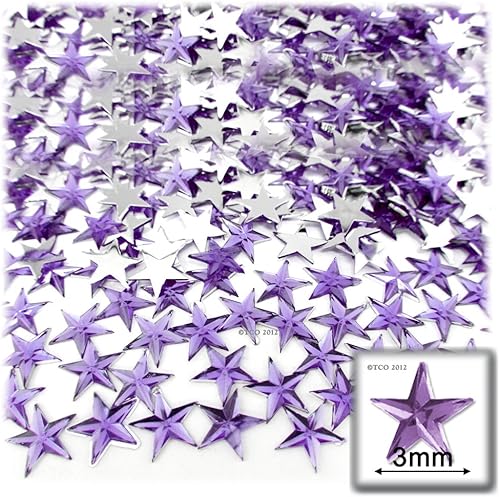 Miniatura 9 de The Crafts Outlet 1440-Piece Flat Back Acrylic Star Rhinestones, 3mm, Jet Black