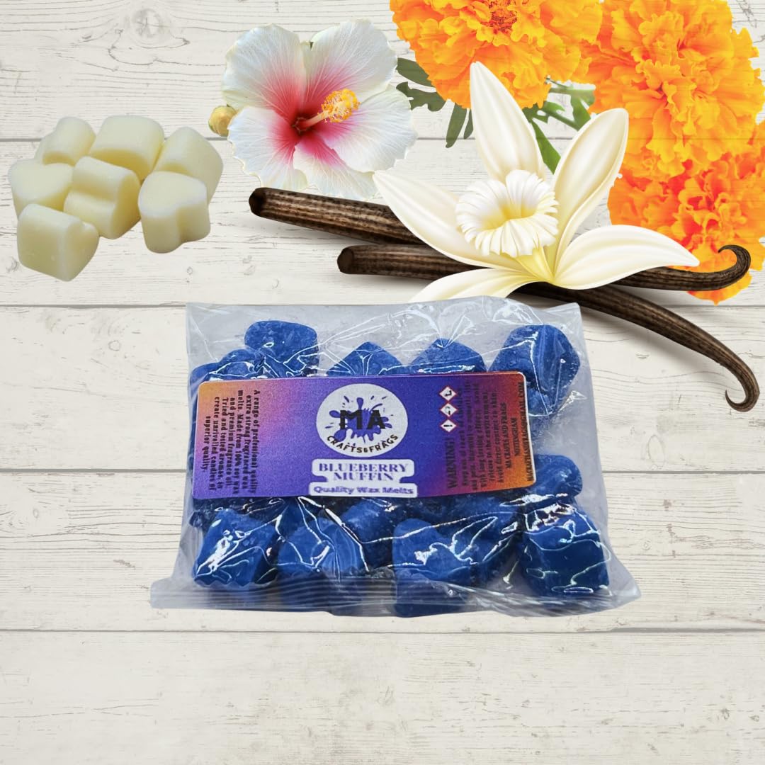 20 x Highly Scented Wax Melts Mini Hearts Handmade, Cruelty Free, Vegan Many fragrances (Blueberry Muffin)