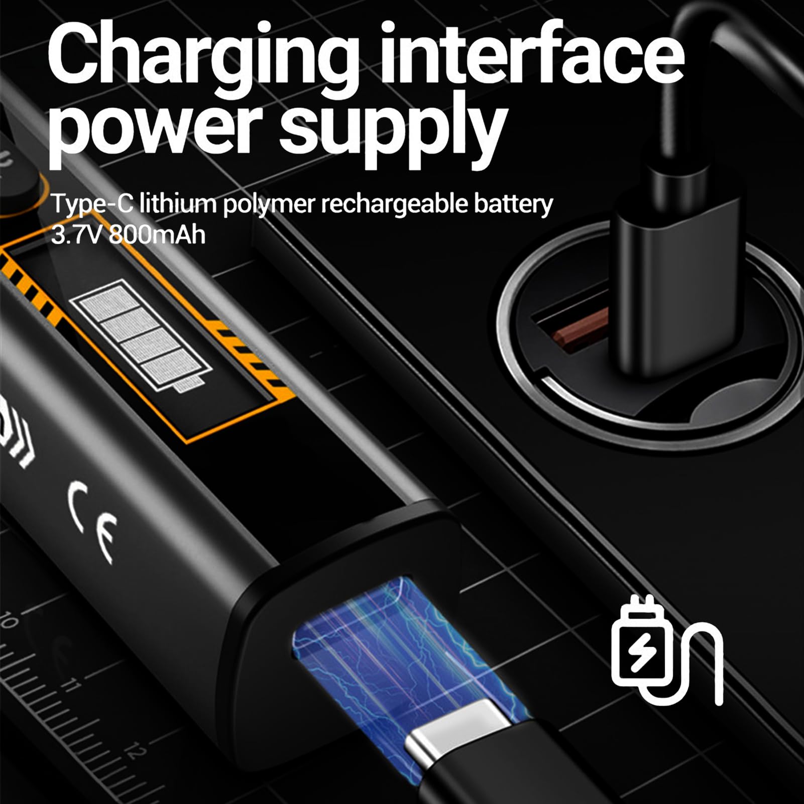 Kit saldatore portatile 2 in 1, display OLED, temperatura regolabile (Nera) | Riscaldamento rapido e spegnimento automatico con puntali per multimetro per test elettrici