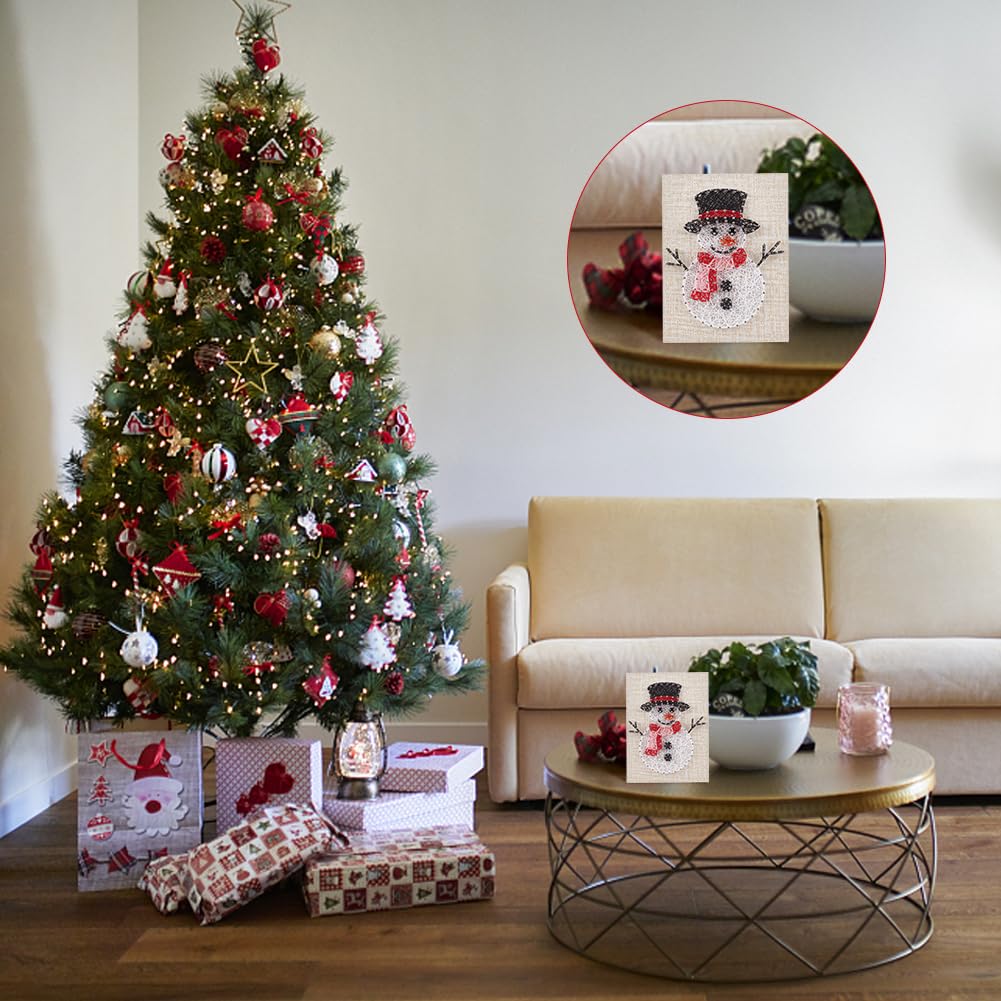 WEBEEDY Kit artistico con pupazzo di neve per adulti e principianti, include tutti gli accessori necessari, kit fai da te per decorazioni natalizie, progetti fai da te per adulti, progetti artistici