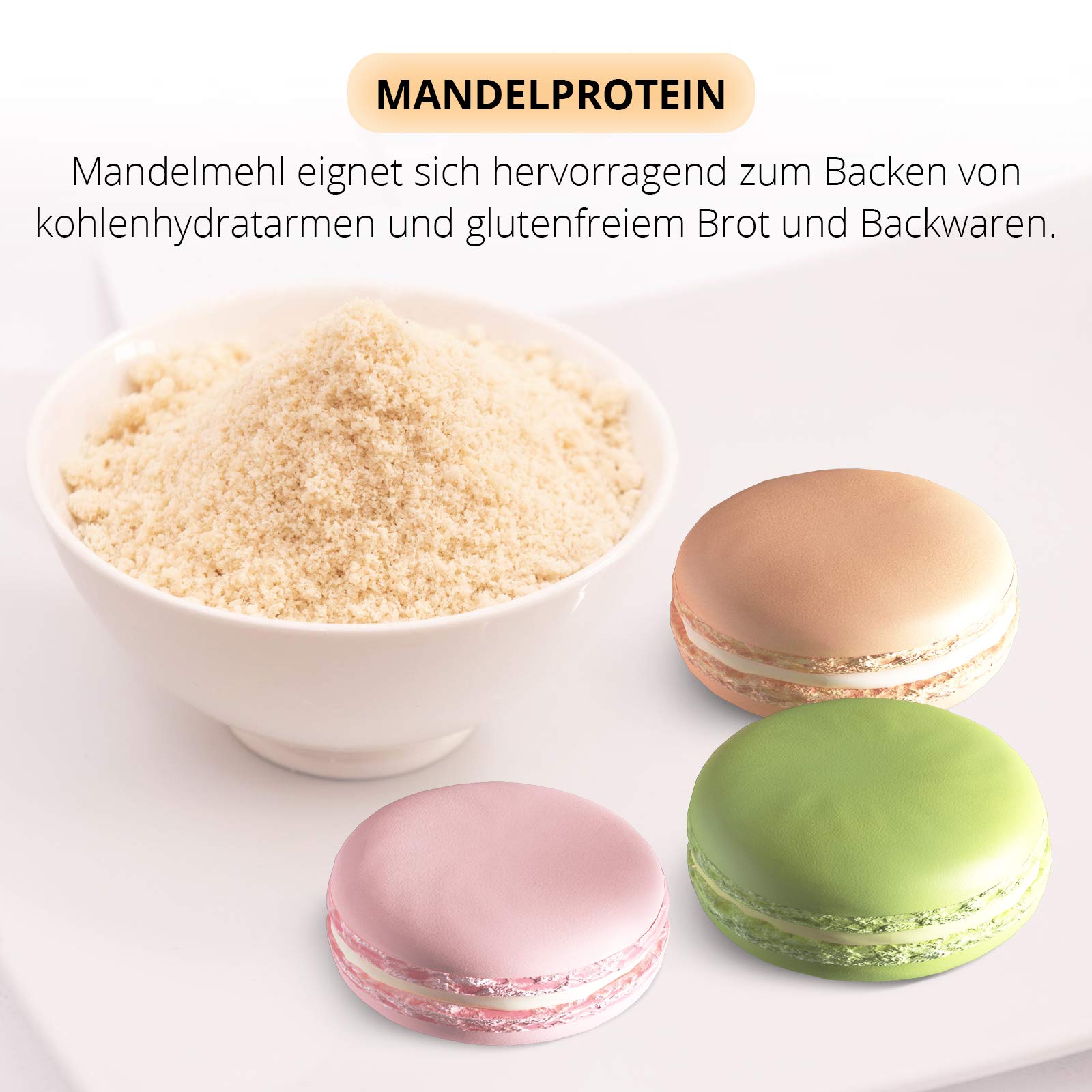 Mandelmehl entölt, 1kg echtes Mandelmehl aus spanischen Mandeln zum Backen, vegan und glutenfrei, 1kg proteinreiches Almond Flour
