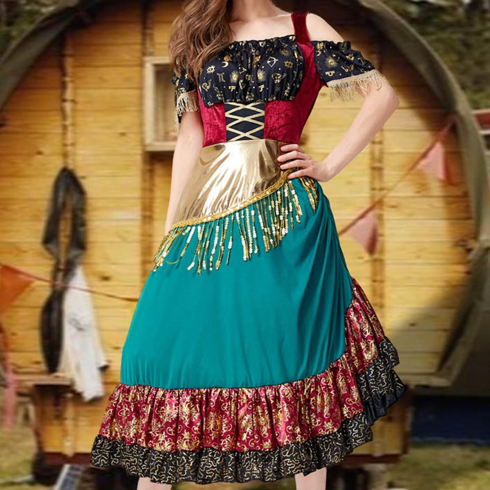 Damen Spitze, Kostuem Stil und Polyesterstoff Rock, geeignet Fuer Karneval und Motto Party, mit klarer Outfit Richtung, klare Groessenwahl dezente Farbauswahl saisonale Auswahl
