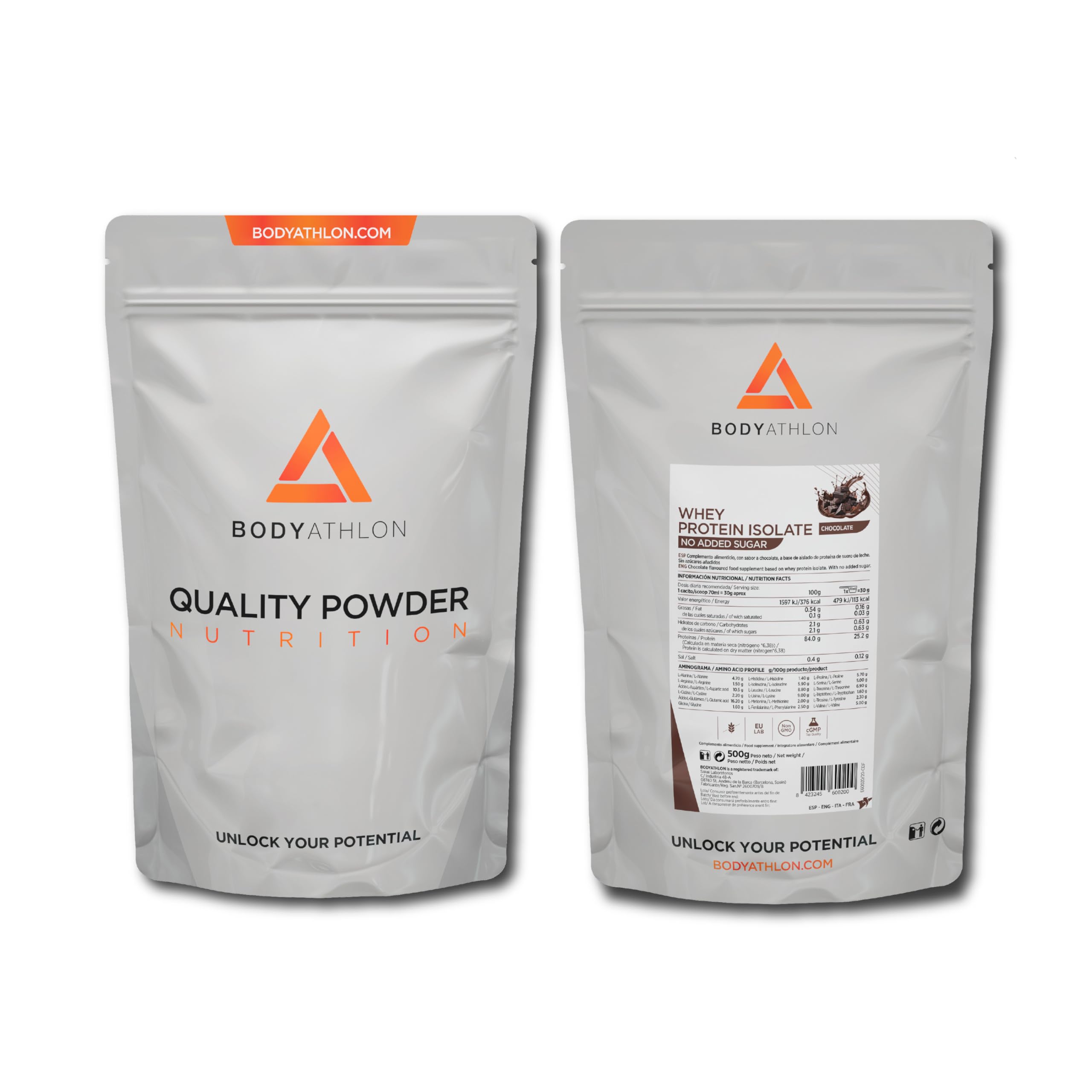 Proteína Isolate Chocolate 2kg Sin Azúcar Sin Edulcorantes– Aislado de Proteina de Suero, Alta en Proteínas 80%- Recuperación y Definición Muscular | Suplemento Deportivo Sin Azúcar- Bodyathlon