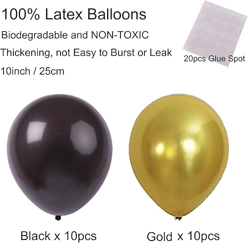 Miniatura 7 de ZERODECO Decoraciones para graduación, cartel en negro y dorado, pompones de papel espirales colgantes, confeti de papel, guirnaldas y globos para